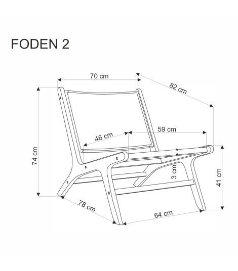 FODEN 2 fotel wypoczynkowy, naturalny (1p1szt)