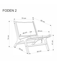 FODEN 2 fotel wypoczynkowy, naturalny (1p1szt)