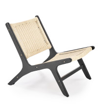 FODEN fotel wypoczynkowy, czarny / naturalny (1p1szt)