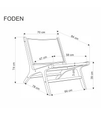 FODEN fotel wypoczynkowy, czarny / naturalny (1p1szt)