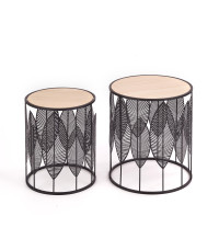 FOLLA zestaw 2 ław czarny / naturalny (1p1szt)