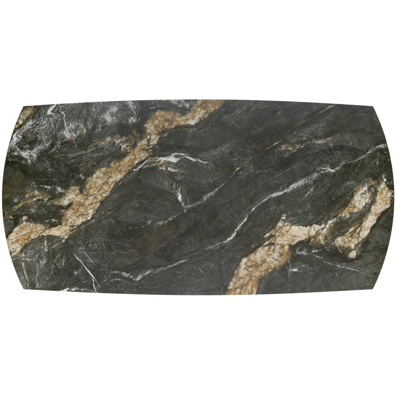 FORUM stół rozkładany, czarny marmur / czarny (3p1szt)