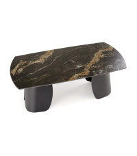 FORUM stół rozkładany, czarny marmur / czarny (3p1szt)