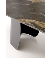 FORUM stół rozkładany, czarny marmur / czarny (3p1szt)