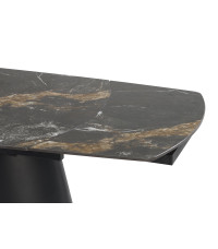 FORUM stół rozkładany, czarny marmur / czarny (3p1szt)