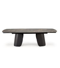 FORUM stół rozkładany, czarny marmur / czarny (3p1szt)