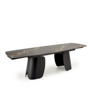 FORUM stół rozkładany, czarny marmur / czarny (3p1szt)