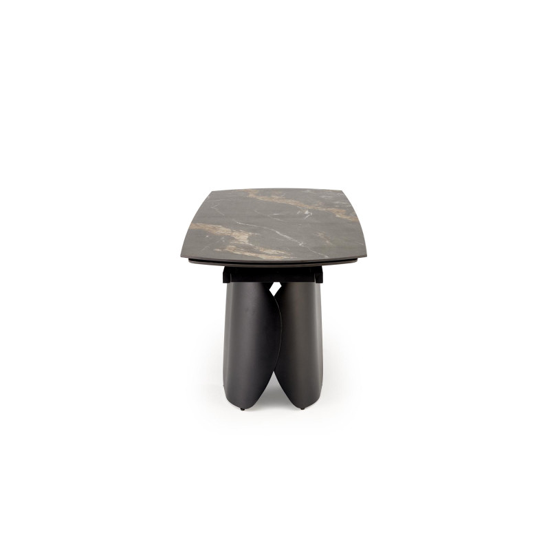 FORUM stół rozkładany, czarny marmur / czarny (3p1szt)