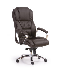 FOSTER fotel gabinetowy ciemny brąz - skóra