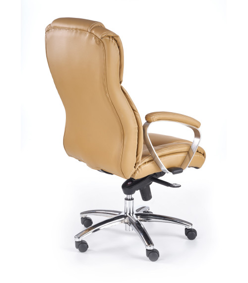 FOSTER fotel gabinetowy jasny brąz - skóra