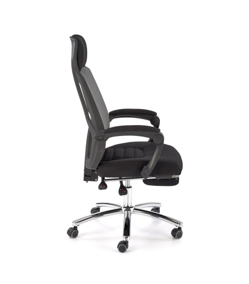 FREEMAN fotel pracowniczy z podnożkiem czarny / popielaty