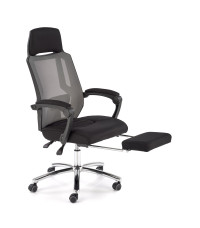 FREEMAN fotel pracowniczy z podnożkiem czarny / popielaty