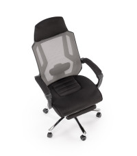 FREEMAN fotel pracowniczy z podnożkiem czarny / popielaty