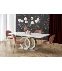 GALARDO stół rozkładany, biały / złoty (3p1szt)