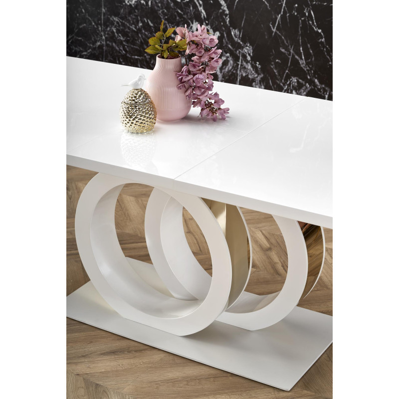 GALARDO stół rozkładany, biały / złoty (3p1szt)