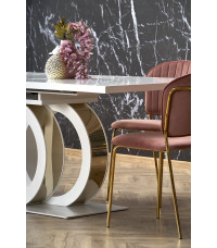 GALARDO stół rozkładany, biały / złoty (3p1szt)