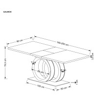 GALARDO stół rozkładany, biały / złoty (3p1szt)