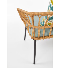 GARDENA 2S fotel podwójny czarny / naturalny / popielaty (1p1szt)