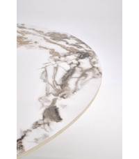 GARET stół okrągły, biały marmur / czarny (2p1szt)