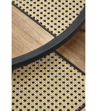 GARMINA zestaw 2 ław dąb złoty / czarny (2p1szt)