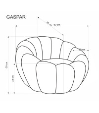 GASPAR fotel wypoczynkowy kremowy (1p1szt)