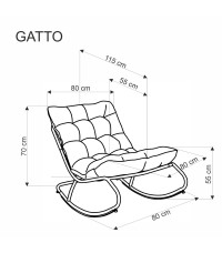 GATTO fotel wypoczynkowy popiel (1p1szt)