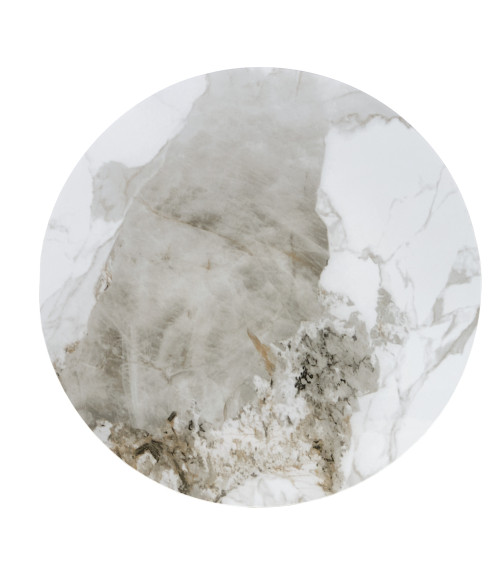 GENESIS_S ława biały marmur / orzechowy / złoty