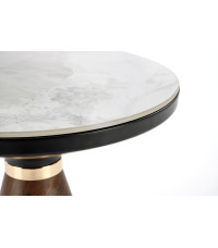 GENESIS_S ława biały marmur / orzechowy / złoty