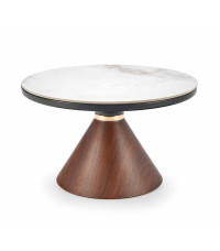 GENESIS ława biały marmur / orzechowy / złoty (2p1szt)