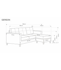 GERSON sofa z podnóżkiem beżowy (1p1szt)