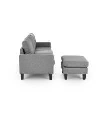 GERSON sofa z podnóżkiem popielaty (1p1szt)
