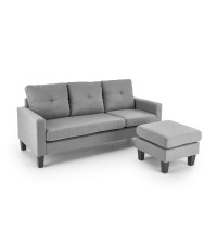 GERSON sofa z podnóżkiem popielaty (1p1szt)