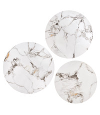 GILDA zestaw 3 ław, biały marmur / czarny (1p1set)