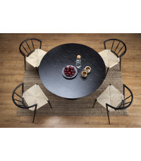 GINTER stół okrągły, czarny (2p1szt)