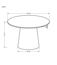 GINTER stół okrągły, czarny (2p1szt)