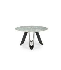 GIOVANI stół okrągły, blat - zielony marmur, nogi - czarny (2p1szt)