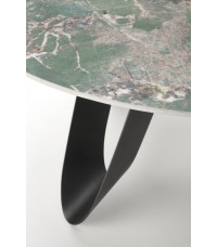 GIOVANI stół okrągły, blat - zielony marmur, nogi - czarny (2p1szt)