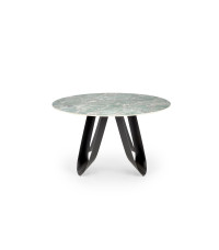 GIOVANI stół okrągły, blat - zielony marmur, nogi - czarny (2p1szt)