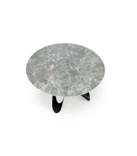 GIOVANI stół okrągły, blat - zielony marmur, nogi - czarny (2p1szt)
