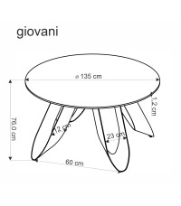 GIOVANI stół okrągły, blat - zielony marmur, nogi - czarny (2p1szt)