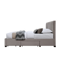 GRACE 160 łóżko z szufladami beżowy velvet (3p1szt)