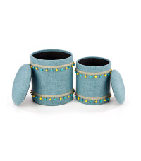 GRADO zestaw 2 puf, jasny niebieski (1p1szt)