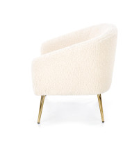 GRIFON fotel wypoczynkowy kremowy / złoty (1p1szt)