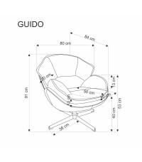 GUIDO fotel wypoczynkowy musztardowy (1p1szt)