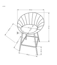 H112 hoker popielaty / złoty (2p2szt)