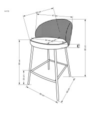 H113  hoker czarny / biały (2p2szt)