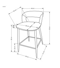H114 hoker beżowy / orzechowy (1p2szt)