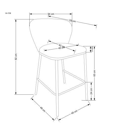 H119 hoker kremowy (1p2szt)