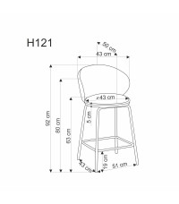 H121 hoker nogi - czarny, siedzisko - beżowy (1p2szt)