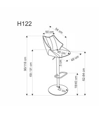 H122 hoker nogi - czarny, siedzisko - popielaty (1p2szt)